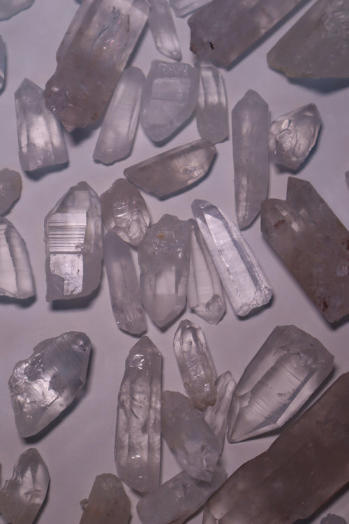 clear lemurian quartz crystal seed raw point